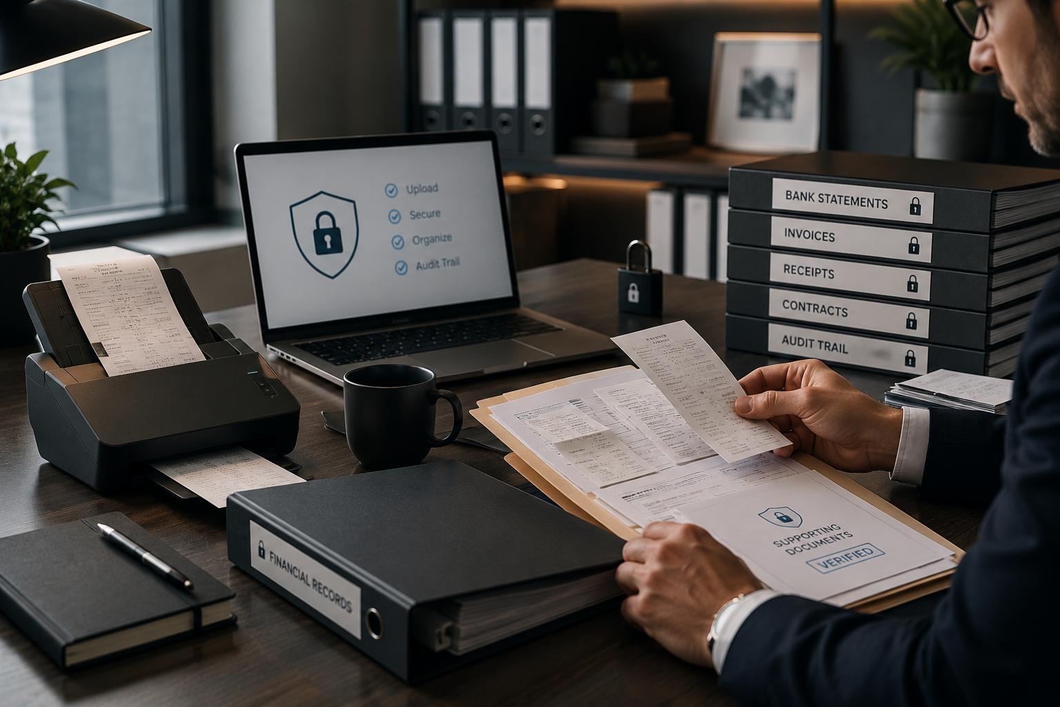 Business operator using AI-assisted business workflow